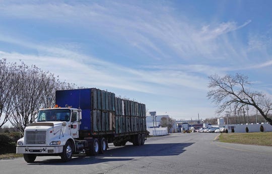 An Allen Harim Food truck leaves the Harbeson plant on Monday afternoon. The plant reopened after it was shut down by the U.S. Department of Agriculture Food Safety and Inspection Service on Wednesday for "failure to comply with regulatory sanitary conditions requirement." 