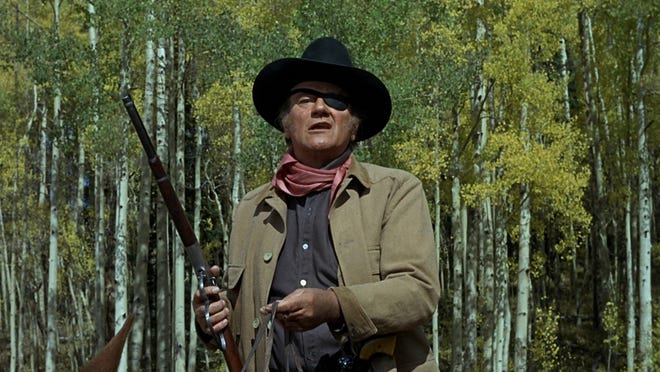 John Wayne as Rooster Cogburn in "True Grit."