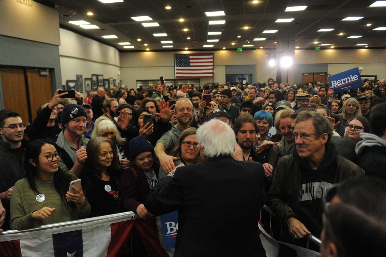 Democratic candidate for president Bernie Sanders campaigns at Lawlor Events Center in Reno on Feb. 18, 2020.