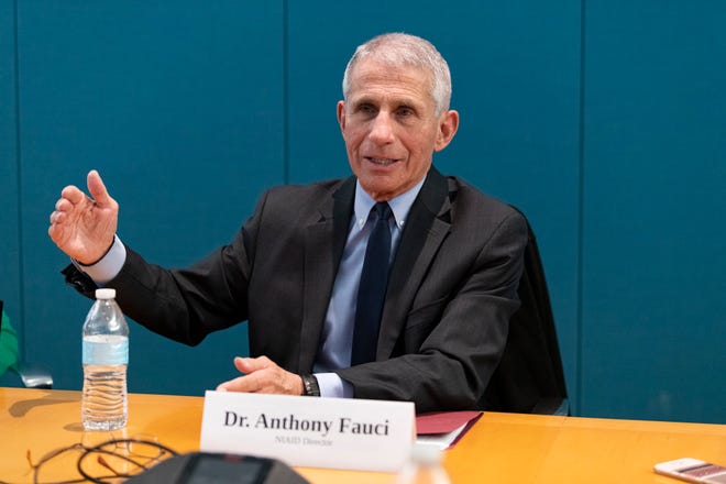 Anthony Fauci, director of the National Institute of Allergy and Infectious Diseases, speaks to the USA TODAY Editorial Board on Feb. 17, 2020.