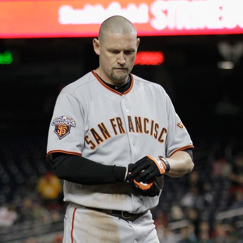 Aubrey Huff played with the Giants from 2010-13.