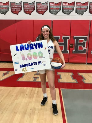 Crestline's Lauryn Tadda scored her 1,000th-point in the final game of her career.