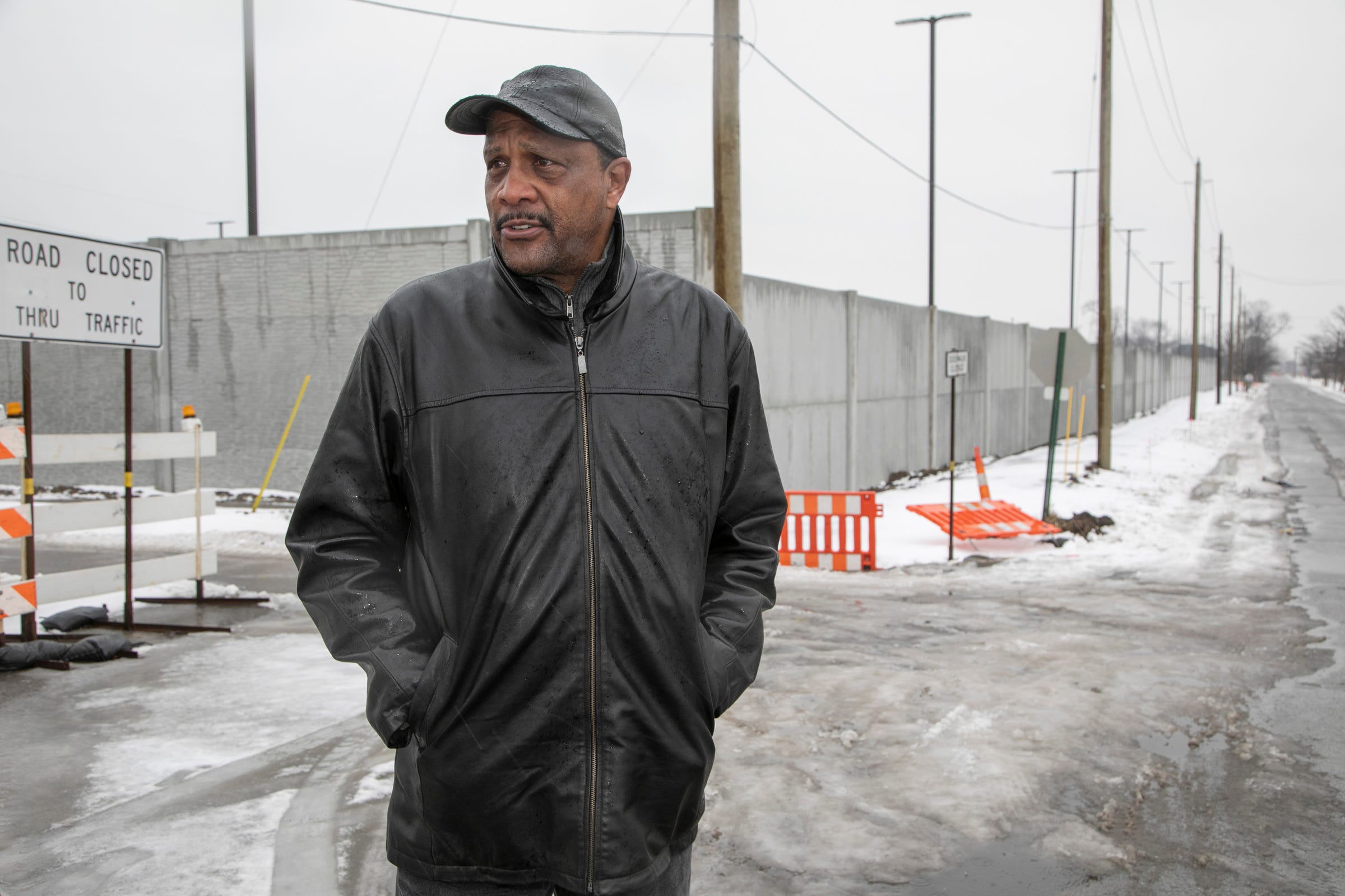 Dexter Gentry discusses the wall on the east side of Detroit.