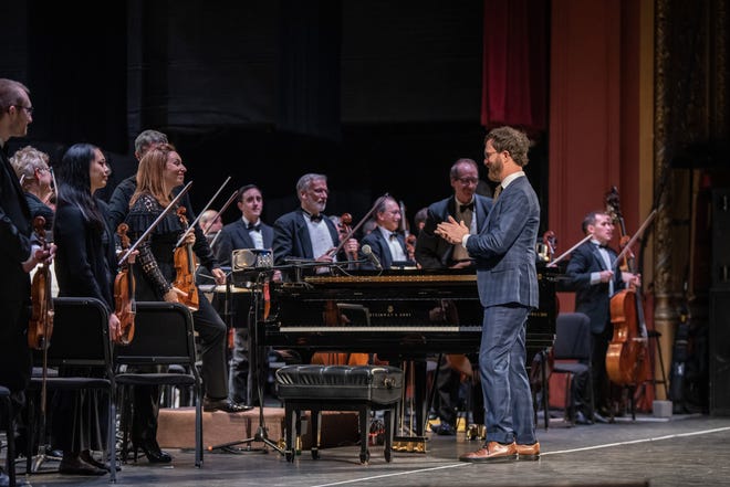 Ben Folds performs with the Milwaukee Symphony Orchestra at the Riverside Theater on Feb. 19, 2020.