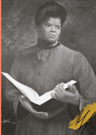 A painting of Ida B. Wells-Barnett by Larry Walker, 1994.