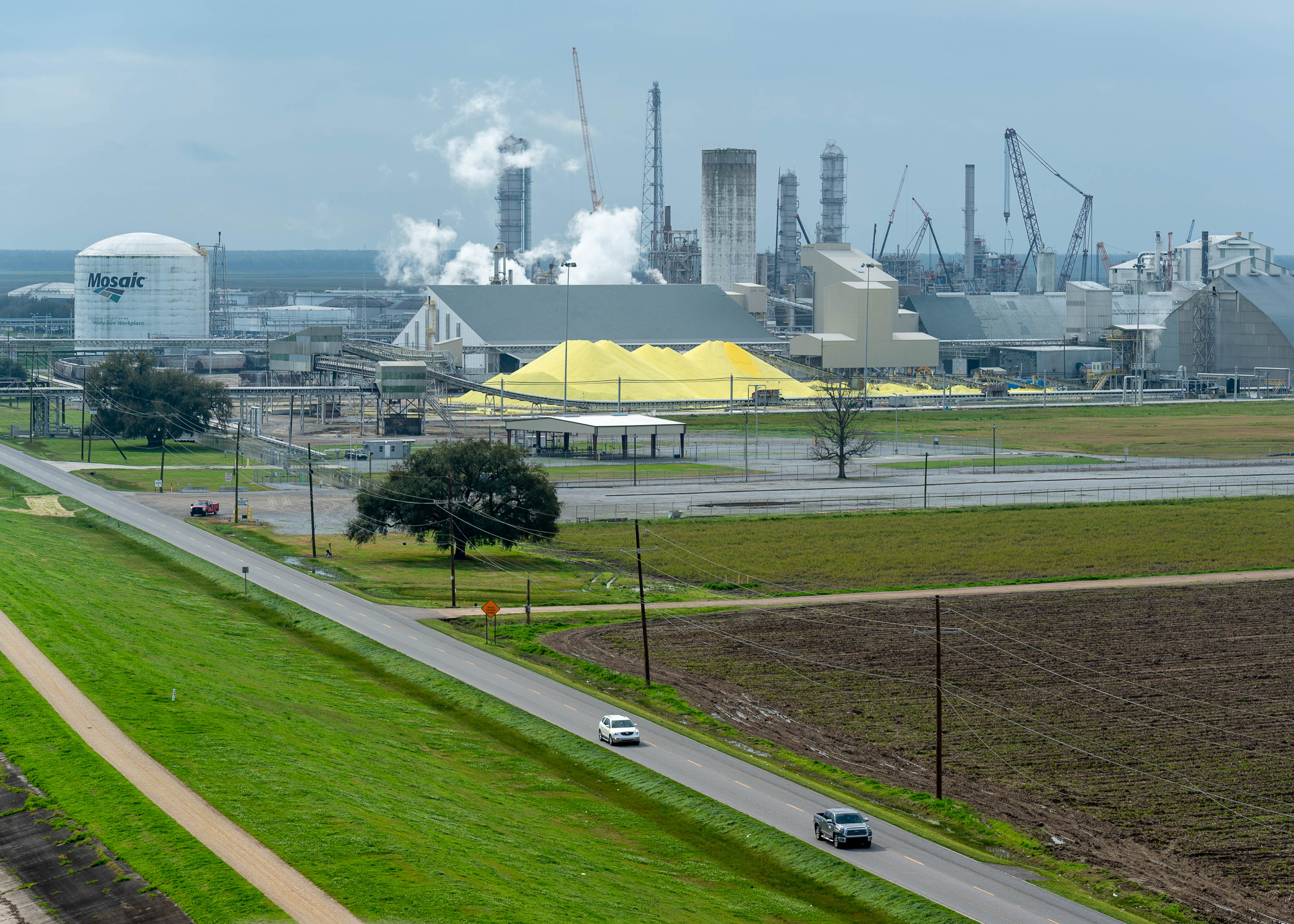 Mosaic Faustina Ammonia Plant in St. James Parish, pictured Feb. 11, 2020, is one of at least 150 petrochemical plants in the area residents say is contributing to increased cancer rates in the area.
