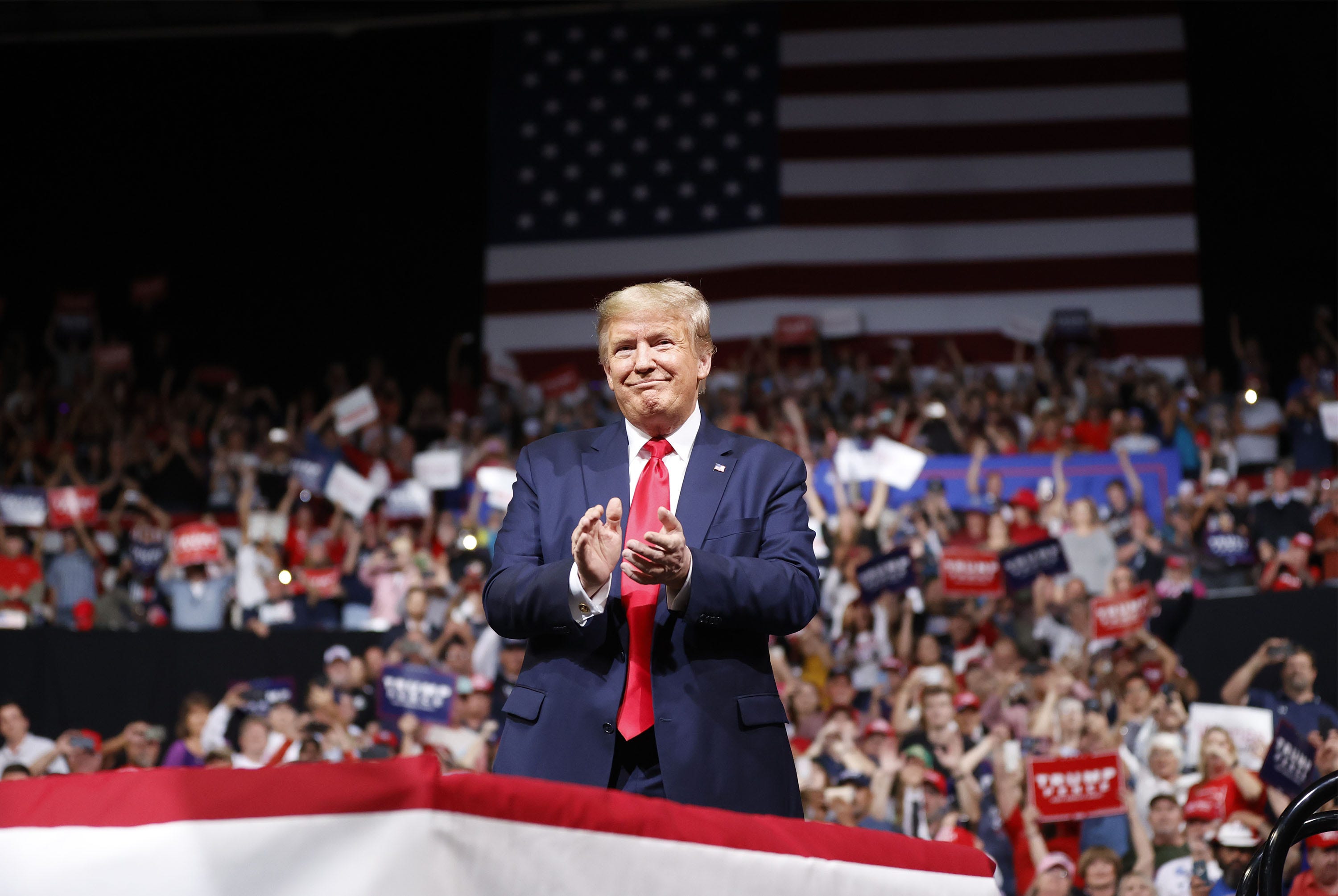 President Donald Trump’s electrifying optimism, shared by thousands of his supporters inside the Veterans Memorial Coliseum in Phoenix on Feb. 19, 2020, seemed rooted in political inevitability.