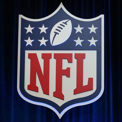 A general view of the NFL shield logo.