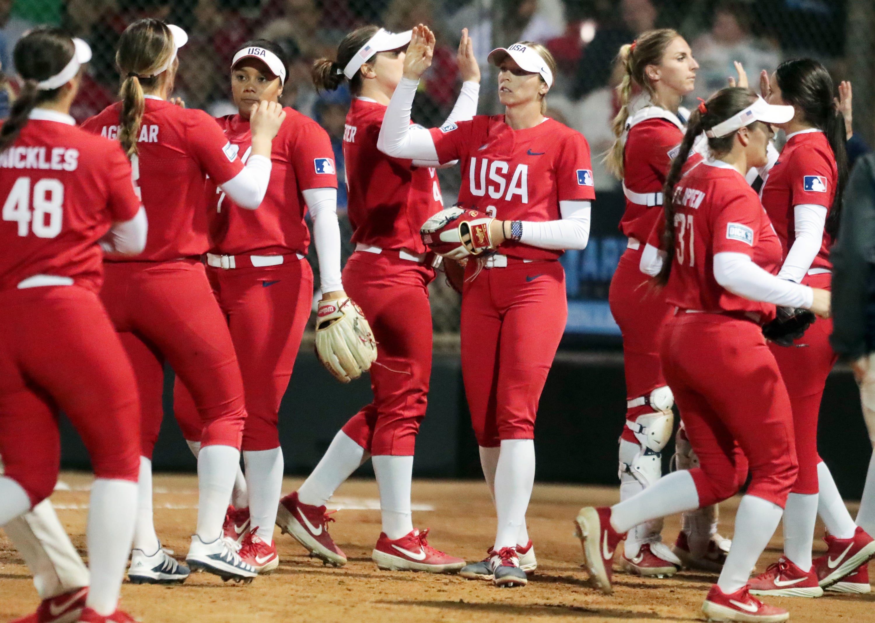 red softball uniforms