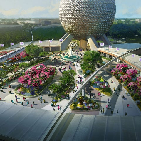 In this artist rendering, a new entrance plaza in 
