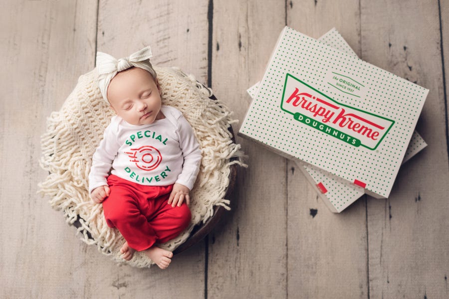 To mark the launch of Krispy Kreme's national doughnut delivery, the company will deliver free doughnuts to hospitals Feb. 29 to celebrate Leap Day babies.