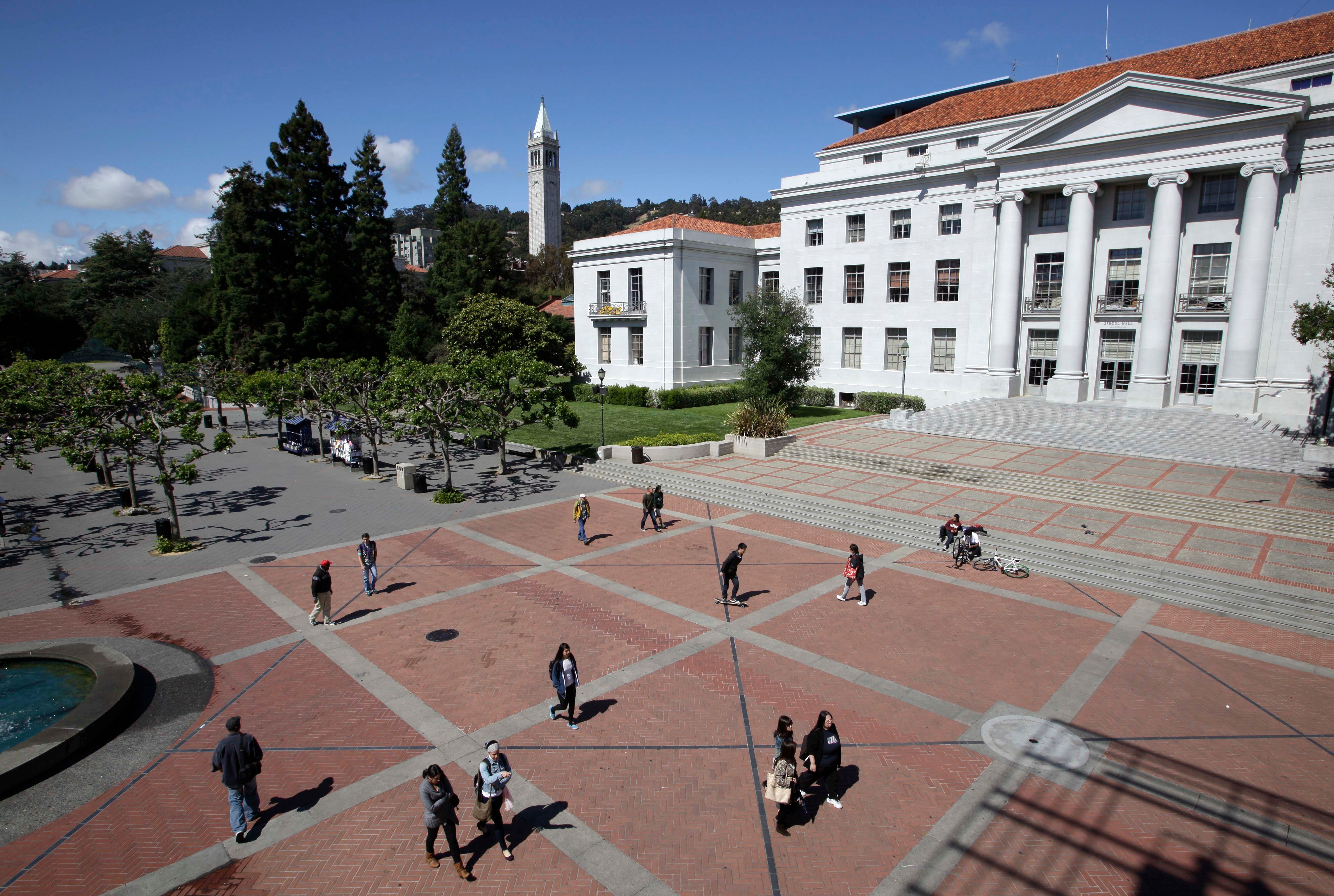 Sproul Hall on the campus of the University of California at Berkeley is a symbol of the Free Speech Movement of the 1960s.