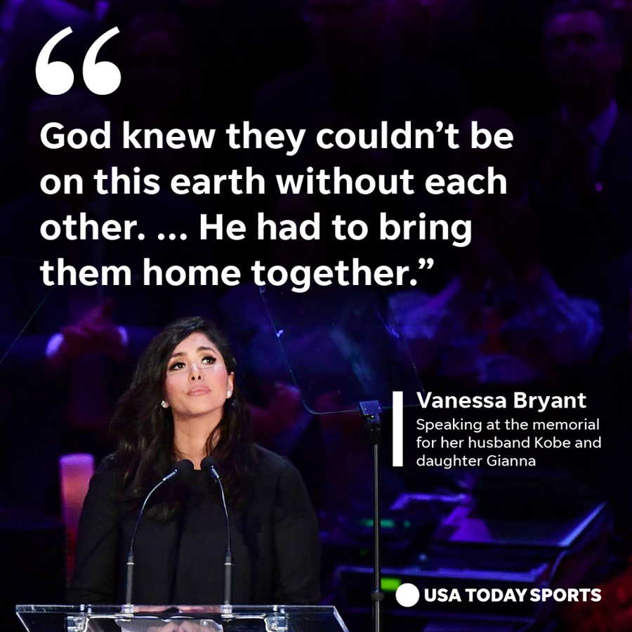Vanessa Bryant delivered an emotional eulogy for Kobe and Gianna Bryant.