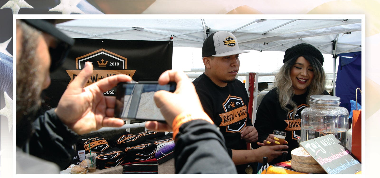 Marlene and Steven Garcia serves beer from their home brewery, Brew & Krew, at the 2019 Steinbeck's Home Brew Fest.