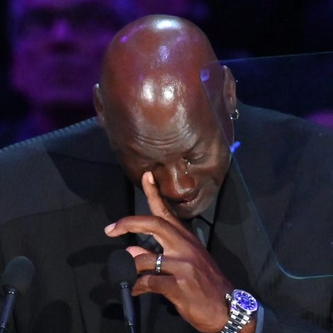 NBA legend Michael Jordan can't hold back tears du