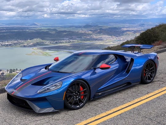 Karl Brauer, executive publisher of Kelley Blue Book, says he can't understand why people don't buy vehicles in colors other than black, white and gray. This is his 2019 Ford GT, taken in Lake Elsinore, California on March 8, 2019.