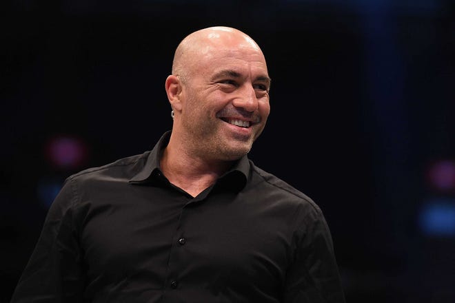 Joe Rogan, pictured here at a UFC event in 2015, performed at Fiserv Forum Saturday. Photo credentials for the comedian's performance were not permitted.