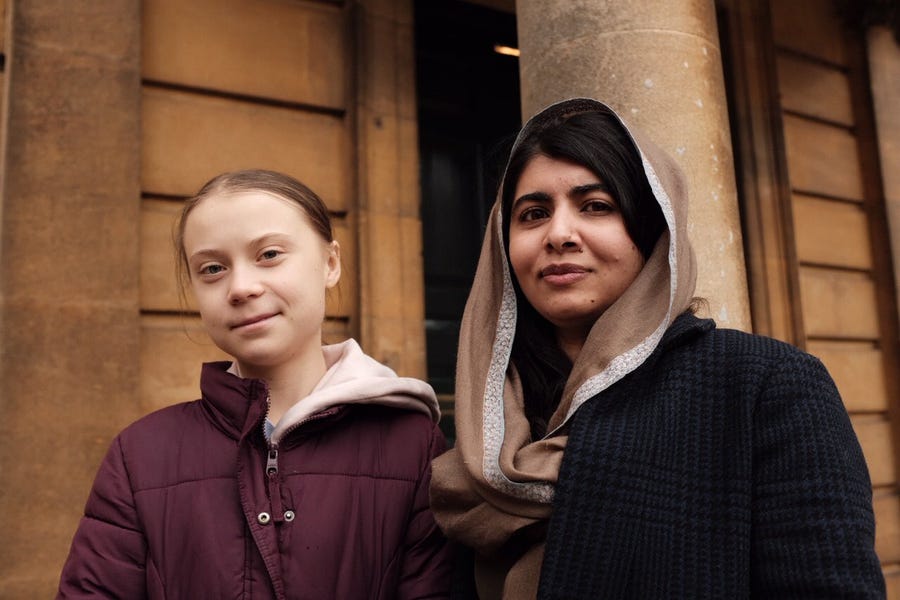 Greta Thunberg and Malala Yousafzai