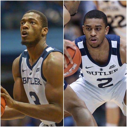 Starting guards Kamar Baldwin (left) and Aaron Thompson (right) will play Saturday against DePaul.