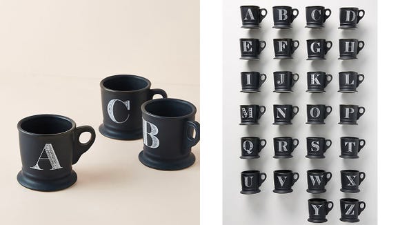 Monogrammed mugs guarantee an extra-special touch.