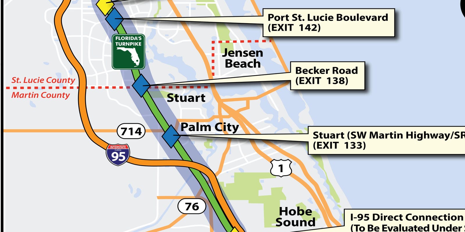 Florida Turnpike Exits Map Florida S Turnpike With 1 Billion Lane Widening Plans From Jupiter To Fort Pierce Florida Turnpike Exits Map Florida S Turnpike With 1 Billion Lane Widening Plans From Jupiter To Fort Pierce