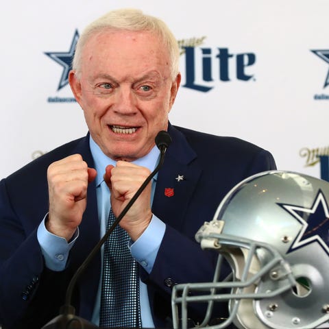 Dallas Cowboys owner Jerry Jones answers questions