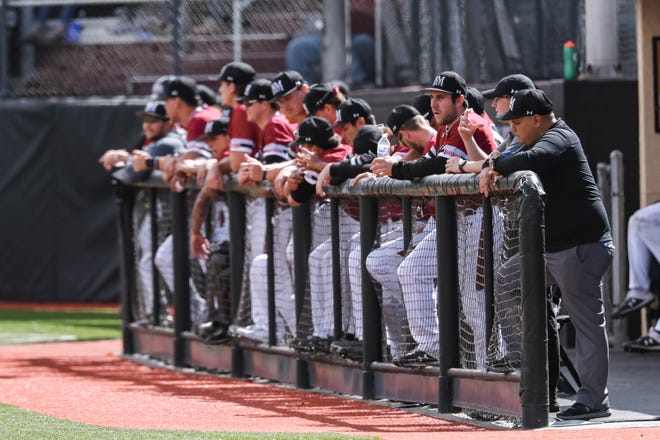The New Mexico State Men's Baseball team faces off against Purdue Fort Wayne in the first game of a double header at Presley Askew Field in Las Cruces on Saturday, Feb. 29, 2020.