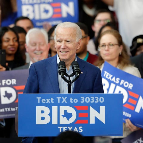 Democratic presidential candidate Joe Biden campai