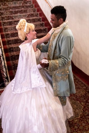 Tyler Fleeman as Cinderella and Samuel Land as the Prince in Enchanted Playhouse's production of Cinderella on Monday, March, 2, 2020.