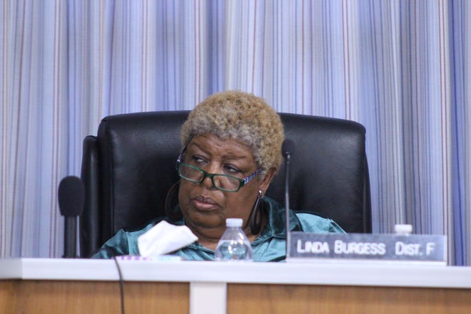 Rapides Parish School Board member Linda Burgess sought to delay action on a motion to reorganize some departments. "For us to continue to approve these organizational charts before we really understand what we're doing is not very wise at this point."