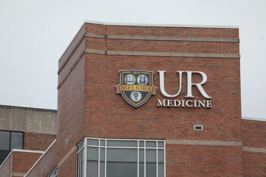 UR Medicine logo is posted on one of the buildings at Strong Memorial Hospital in Rochester on March 3, 2020.