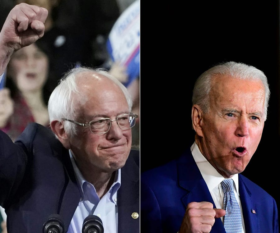 Former Vice President Joe Biden overtook Vermont Sen. Bernie Sanders on Super Tuesday.