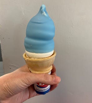 The new Cotton Candy Dipped Cone has arrived at the Dairy Queen at 1081 Broadway, De Pere, and other Green Bay area locations.