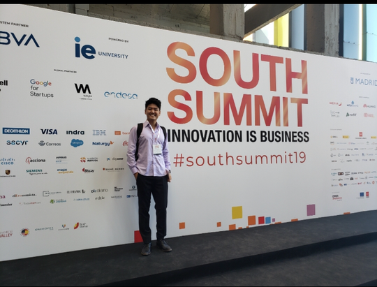 Eun Suk Hong, formerly of New Jersey, attending a startup conference in Madrid, where he lives now. Hong decided to give up DACA and move to Spain to attend graduate school.