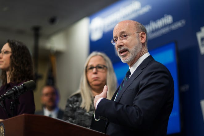 Gov. Tom Wolf confirms the first presumptive positive cases of 2019 Novel Coronavirus (COVID-19) in Pennsylvania during a news conference March 6, 2020.