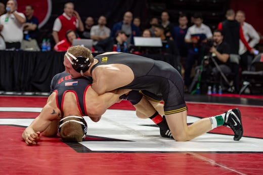 Mar 7, 2020; Piscataway, NJ, USA; during the Big 10 Wrestling Championships at Rutgers Athletic Center. Mandatory Credit: John Jones-USA TODAY Sports