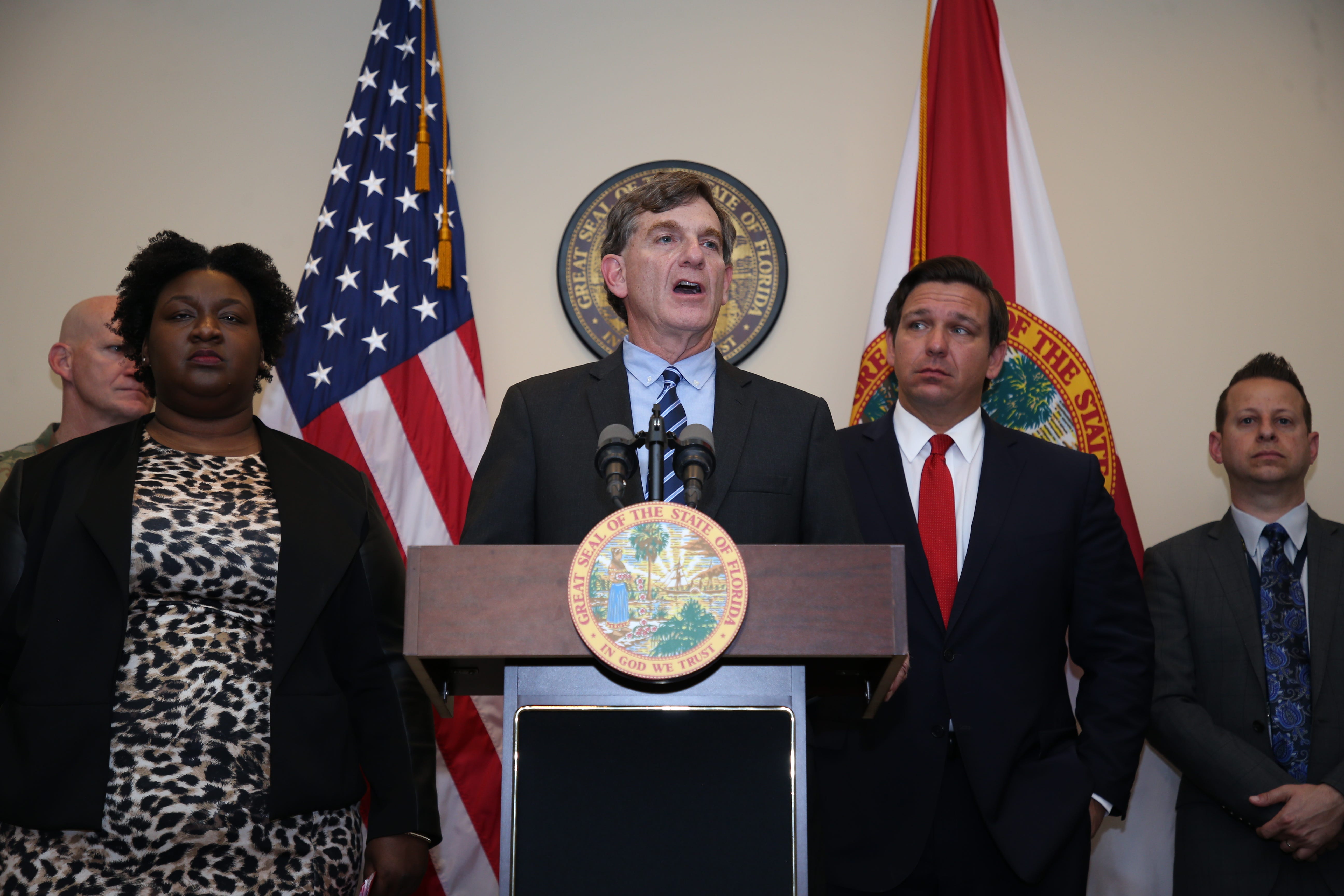 Surgeon General Scott Rivkees speaks during a press conference held by Gov. Ron DeSantis to discuss coronavirus at the Capitol Monday, March 9, 2020. 