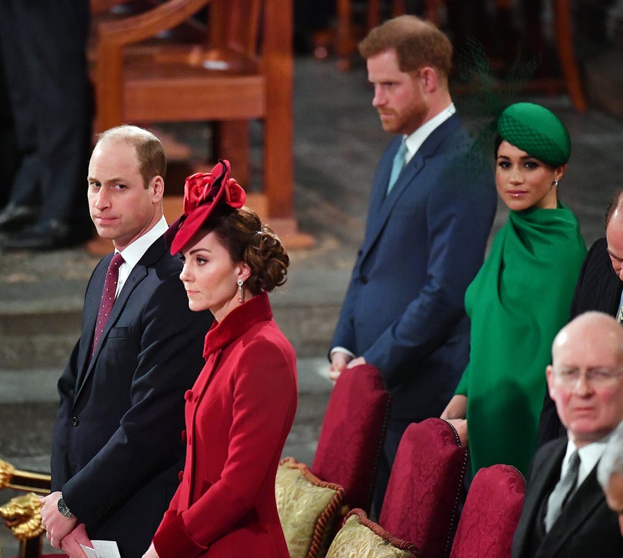 The "Fab Four" – Prince William, Duchess Kate of Cambridge, Prince Harry and Duchess Meghan of Sussex – gather in Westminster Abbey for the Commonwealth Day 2020 service on March 9 in London.