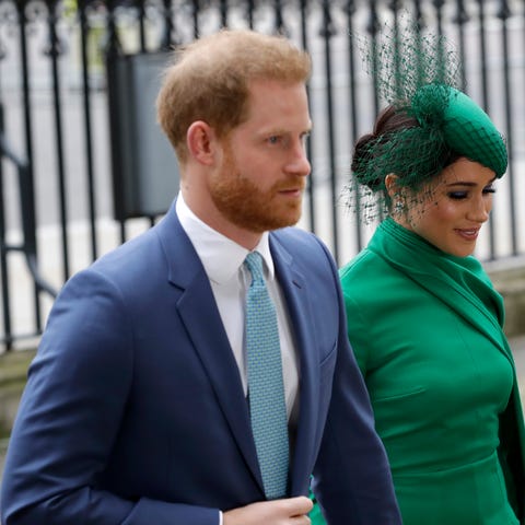 Prince Harry and Duchess Meghan of Sussex arrive t