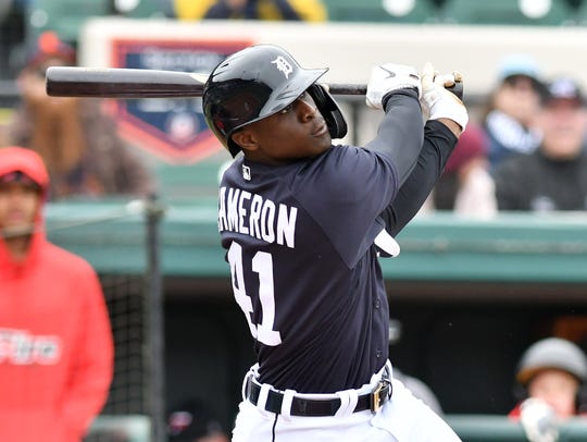 Outfielder Daz Cameron, who the Tigers acquired in the trade for Justin Verlander in 2017, was one of 13 players optioned by the Tigers on Tuesday.