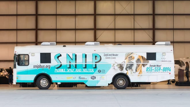 The SNIP bus provides mobile spay and neuter services.