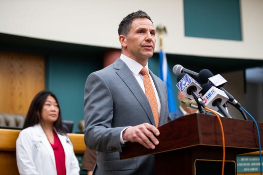 Corpus Christi City Manager Peter Zanoni speaks during a press conference on the areas preparation for the coronavirus on Wednesday, March 11, 2020. 