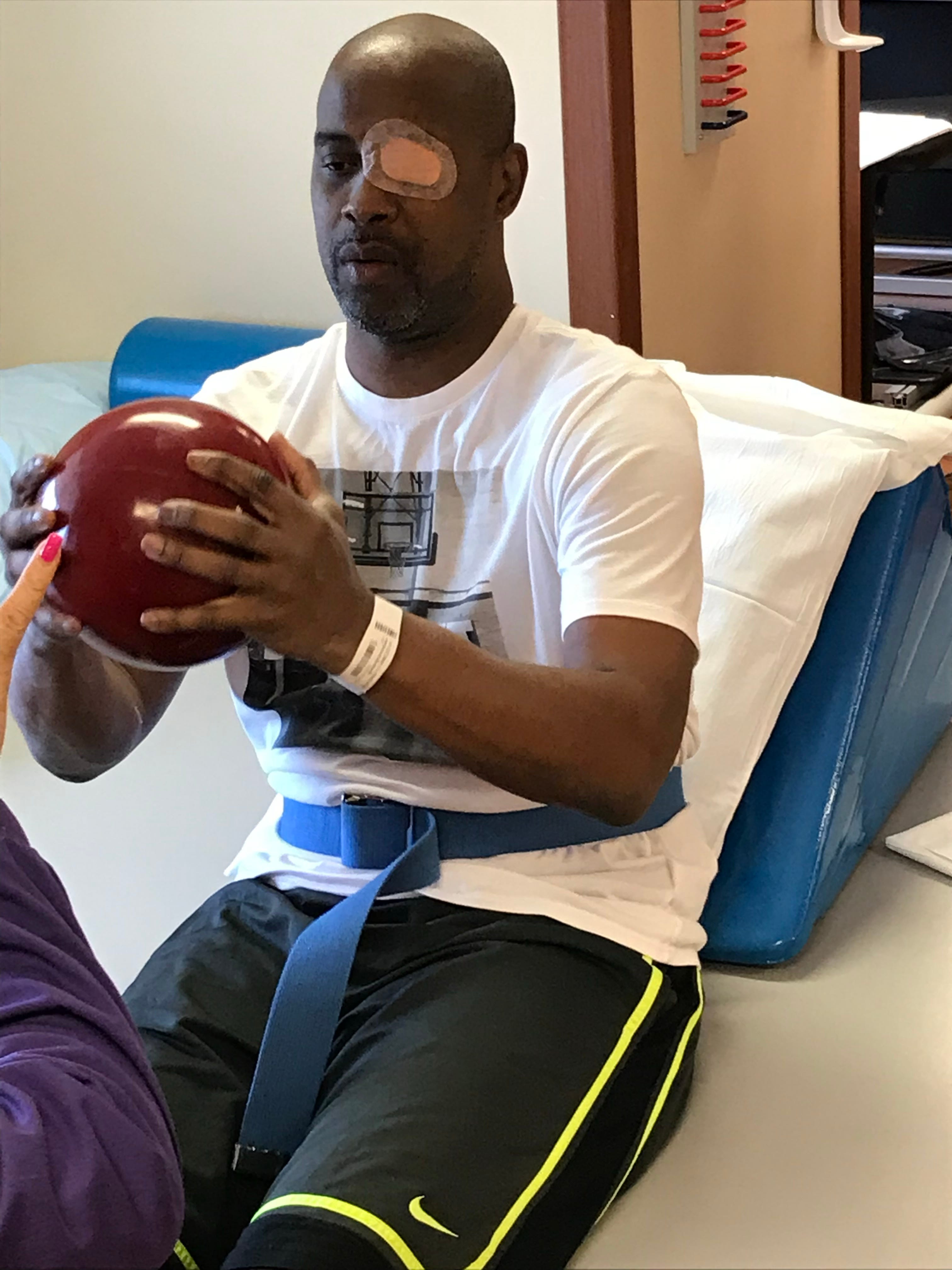 Kenny Anderson doing rehab work at Memorial Hospital in Florida, after his stroke Feb.  23, 2019.