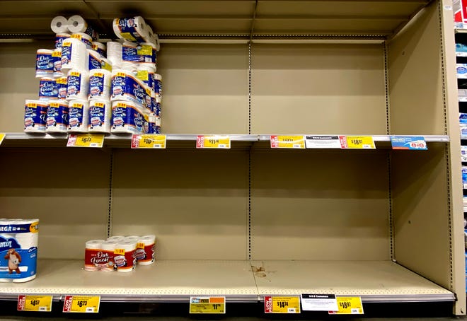 Supplies of cleaning products at H-E-B stores in San Angelo, like the one on Sherwood Way seen in this Wednesday, March 11, 2020 photo, have been strained due to purchases in response to the coronavirus.