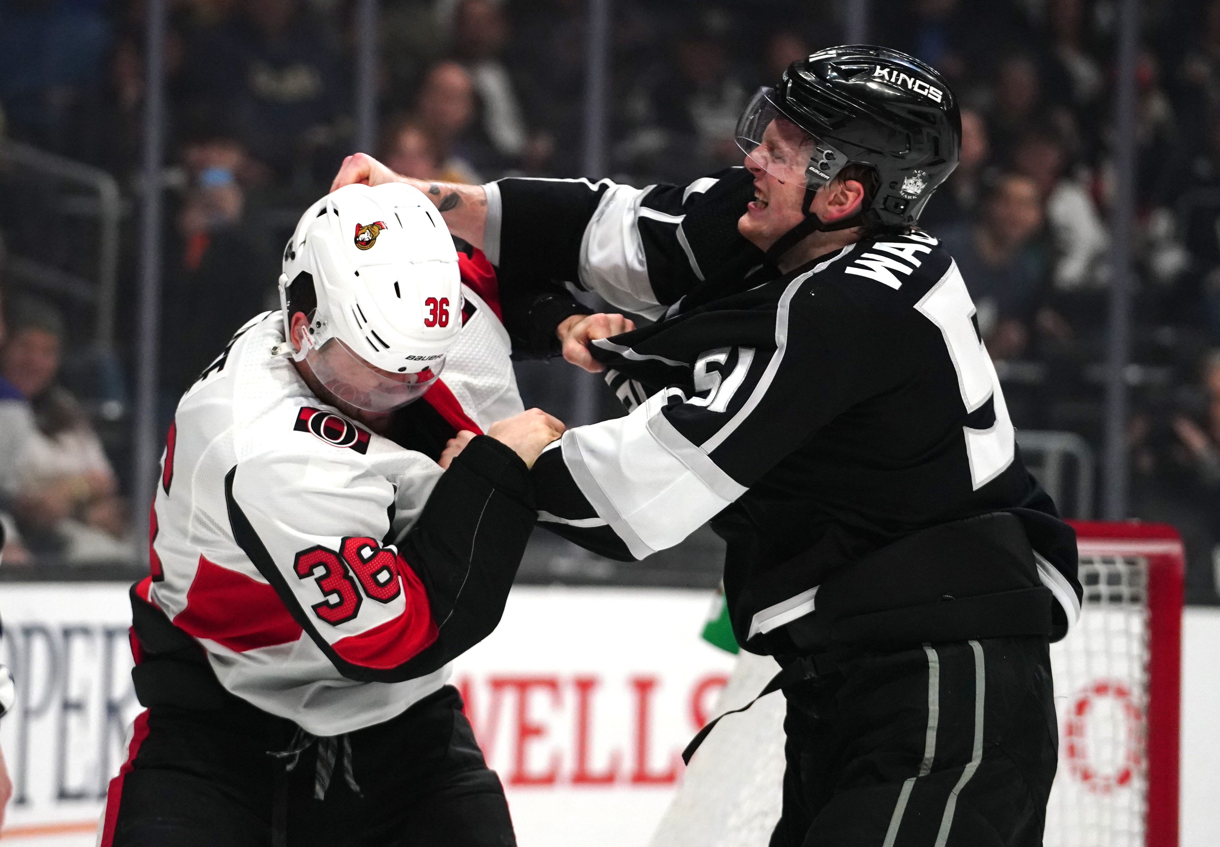 nhl fights by team