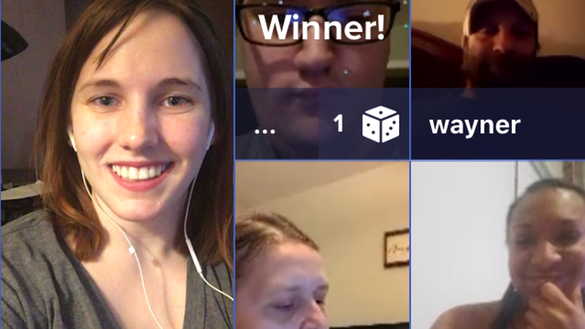 Screen shot on Game Night on the pop.in app