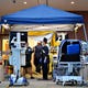 A temporary patient screening and testing area, for the COVID-19 coronavirus, is shown outside the Emergency Department at WellSpan York Hospital in York City, Thursday, March 12, 2020. Dawn J. Sagert photo