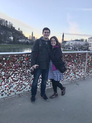 Argus Leader Content Coach Megan Raposa poses with her husband, Royal Sonsalla, during a family vacation to Germany and Austria. The trip took place during the novel coronavirus pandemic in March 2020.