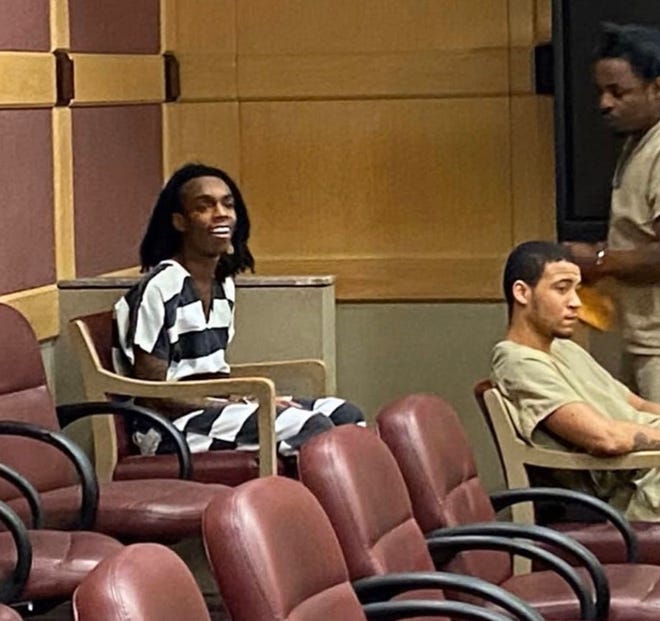 Jamell Demons, YNW Melly, of Gifford, appeared in a Broward County courtroom for his March 12, 2020, status hearing in his capital murder trial charged in the shooting deaths of Anthony Williams and Christopher Thomas Jr. on Oct. 26, 2018.