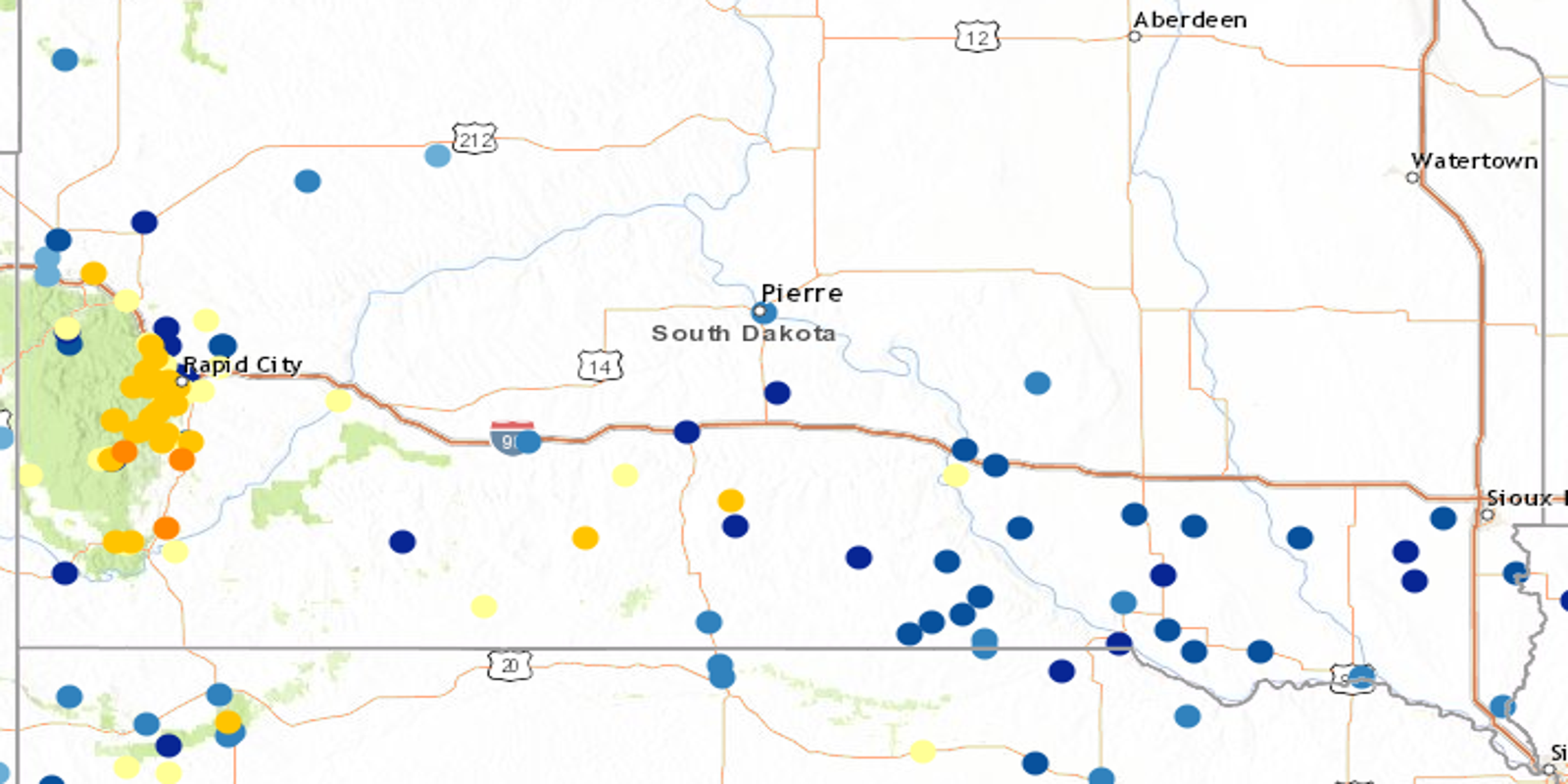 South Dakota snowfall totals Here's how much snow has fallen in South